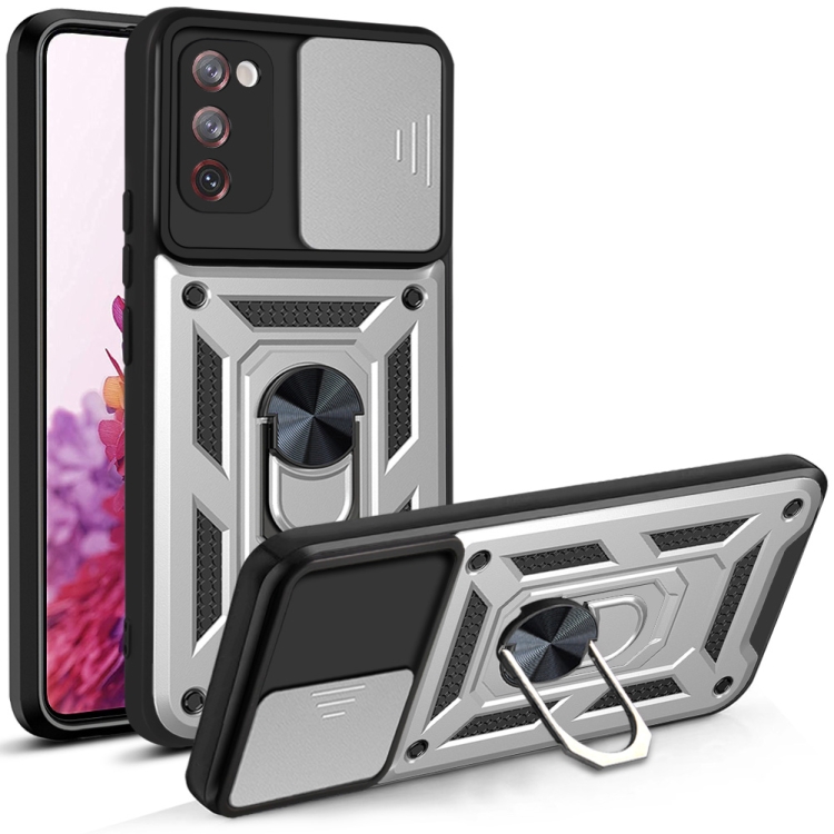 

For Samsung Galaxy S20 FE 5G Sliding Camera Cover Design TPU+PC Protective Case(Silver)