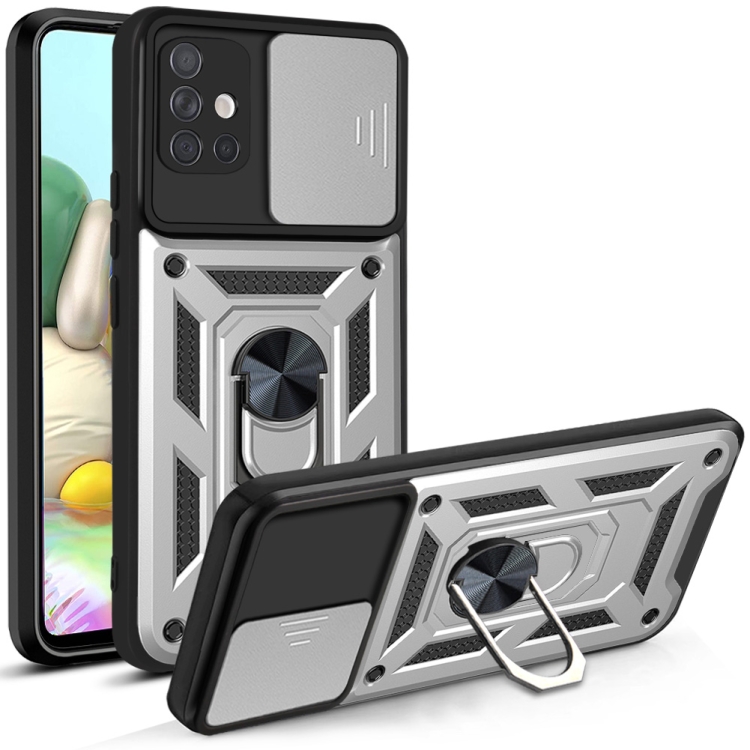 

For Samsung Galaxy A71 Sliding Camera Cover Design TPU+PC Protective Case(Silver)