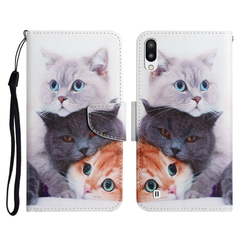 

For Samsung Galaxy A10 / M10 Painted Pattern Horizontal Flip Leather Case with Holder & Card Slot & Wallet(Three Cats)