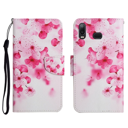 

For Samsung Galaxy A10s Painted Pattern Horizontal Flip Leather Case with Holder & Card Slot & Wallet(Red Flower)