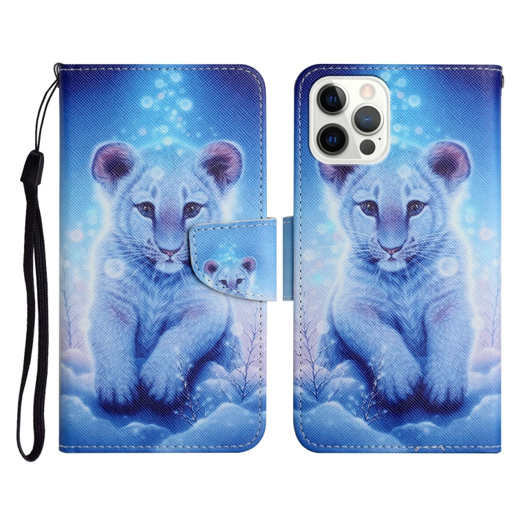 

For iPhone 12 Pro Max Painted Pattern Horizontal Flip Leather Case with Holder & Card Slot & Wallet(Little Leopard)