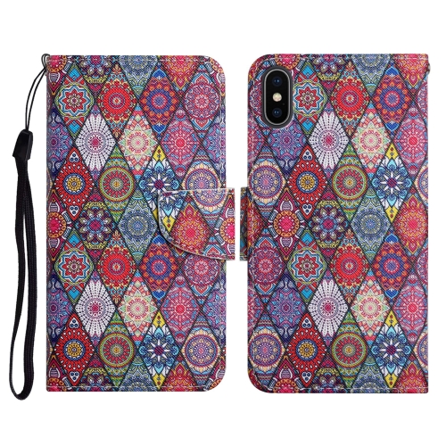 

For iPhone XS Max Painted Pattern Horizontal Flip Leather Case with Holder & Card Slot & Wallet(Prismatic Kaleidoscope)