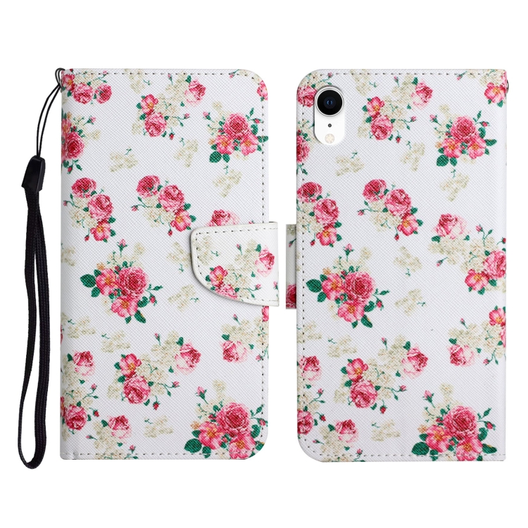 

Painted Pattern Horizontal Flip Leather Case with Holder & Card Slot & Wallet For iPhone XR(Red Peony Flower)