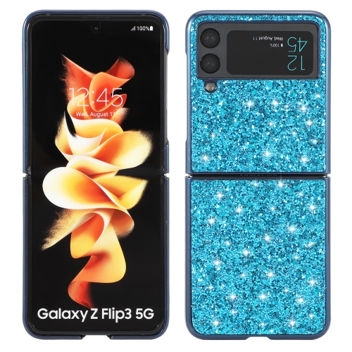 

For Samsung Galaxy Z Flip3 5G Glitter Powder Shockproof TPU Protective Case(Blue)