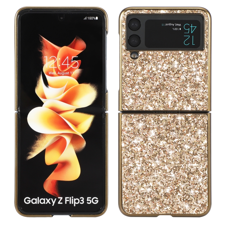 

For Samsung Galaxy Z Flip3 5G Glitter Powder Shockproof TPU Protective Case(Gold)