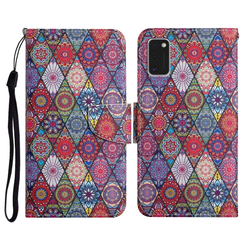 

For Samsung Galaxy A41 Painted Pattern Horizontal Flip Leather Case with Holder & Card Slot & Wallet(Rhombus Kaleidoscope)