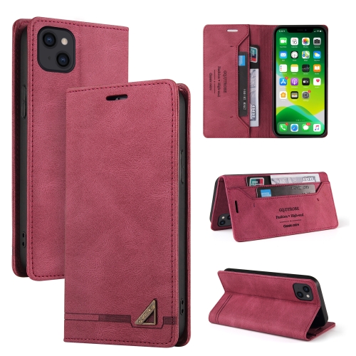 

Skin Feel Anti-theft Brush Horizontal Flip Leather Case with Holder & Card Slots & Wallet For iPhone 13(Wine Red)