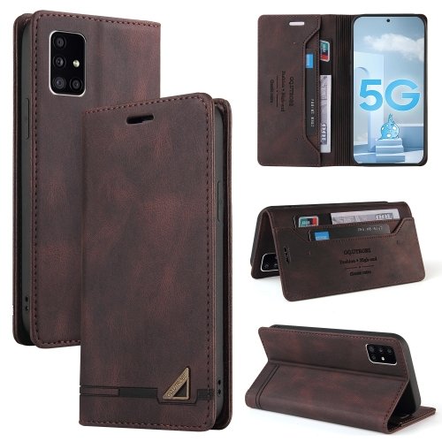 

For Samsung Galaxy A51 5G Skin Feel Anti-theft Brush Horizontal Flip Leather Case with Holder & Card Slots & Wallet(Brown)