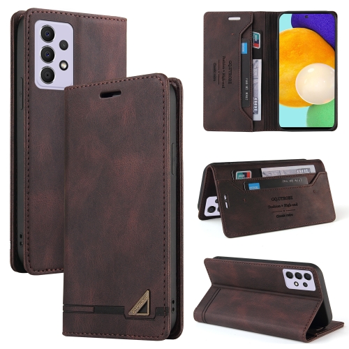 

For Samsung Galaxy A52 5G / 4G Skin Feel Anti-theft Brush Horizontal Flip Leather Case with Holder & Card Slots & Wallet(Brown)