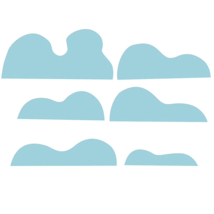 

6 in 1 Irregular Cardboard Paper Cut Geometry Photography Props Background Board(Baby Blue)