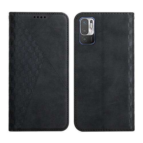 

For Xiaomi Redmi Note 10 5G / Note 10T 5G / Poco M3 Pro 5G Diamond Pattern Splicing Skin Feel Magnetic Horizontal Flip Leather Case with Card Slots & Holder & Wallet(Black)