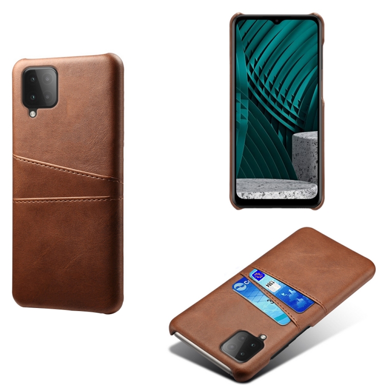 For Samsung Galaxy M12 Calf Texture PC PU Leather Back Cover