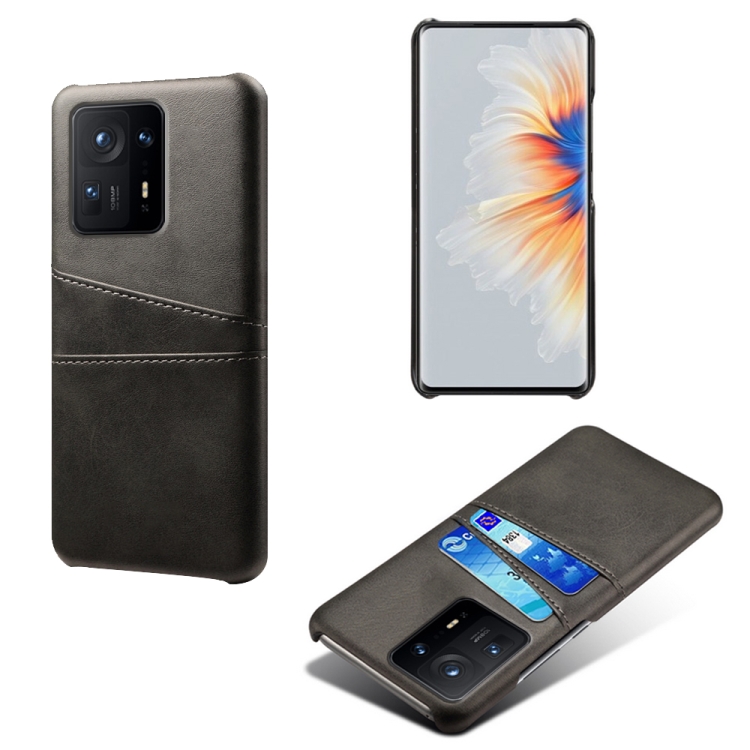 

For Xiaomi Mi Mix 4 5G Calf Texture PC + PU Leather Back Cover Shockproof Case with Dual Card Slots(Black)