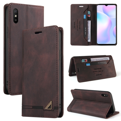 

For Xiaomi Redmi 9A Skin Feel Anti-theft Brush Horizontal Flip Leather Case with Holder & Card Slots & Wallet(Brown)