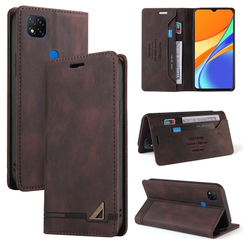 

For Xiaomi Redmi 9C Skin Feel Anti-theft Brush Horizontal Flip Leather Case with Holder & Card Slots & Wallet(Brown)