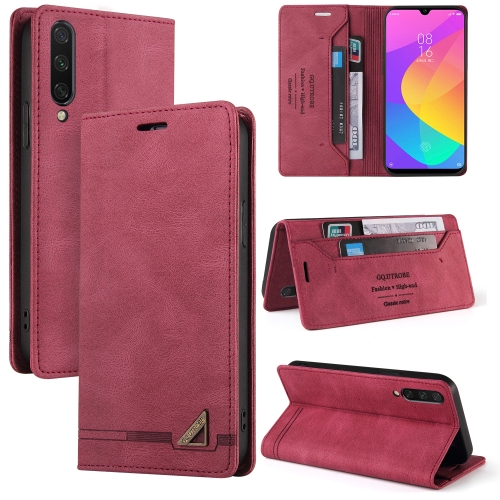 

For Xiaomi Mi CC9 / Mi 9 Lite Skin Feel Anti-theft Brush Horizontal Flip Leather Case with Holder & Card Slots & Wallet(Wine Red)