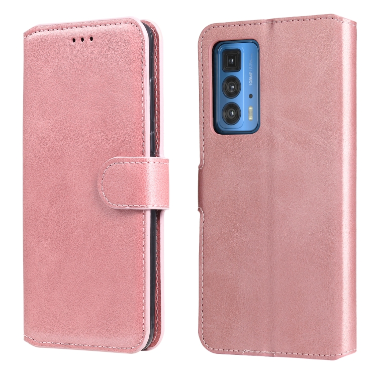 

For Motorola Moto Edge 20 Pro Classic Calf Texture PU + TPU Horizontal Flip Leather Case with Holder & Card Slots & Wallet(Rose Gold)