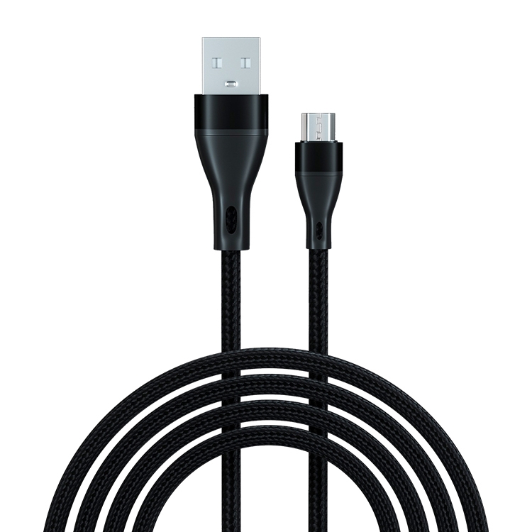 

ADC-001 3A USB to Micro USB Weave Fast Charging Data Cable, Length:2m(Black)