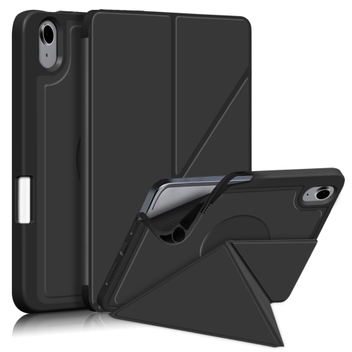 

For iPad mini 6 Multi-folding Horizontal Flip PU Leather Shockproof Tablet Case with Holder & Sleep / Wake-up Function & Pen Slot(Black)