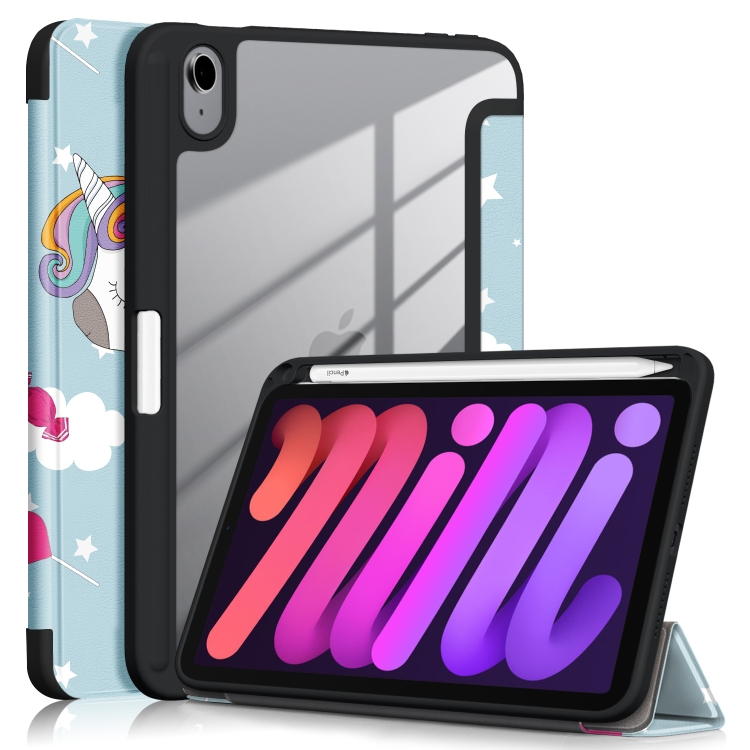 

Painted Pattern TPU + Acrylic Horizontal Flip Leather Tablet Case with Three-folding Holder & Sleep / Wake-up Function & Pen Slot For iPad mini 6(Colorful Horse)