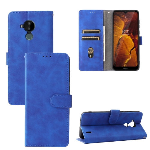 

For Nokia C30 Solid Color Skin Feel Magnetic Buckle Horizontal Flip Calf Texture PU Leather Case with Holder & Card Slots & Wallet(Blue)