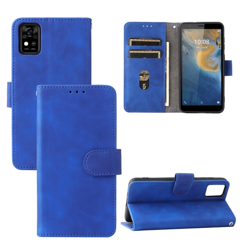 

For ZTE Blade A31 Solid Color Skin Feel Magnetic Buckle Horizontal Flip Calf Texture PU Leather Case with Holder & Card Slots & Wallet(Blue)