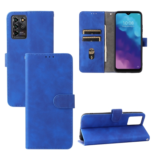 

For ZTE Blade V30 Vita Solid Color Skin Feel Magnetic Buckle Horizontal Flip Calf Texture PU Leather Case with Holder & Card Slots & Wallet(Blue)