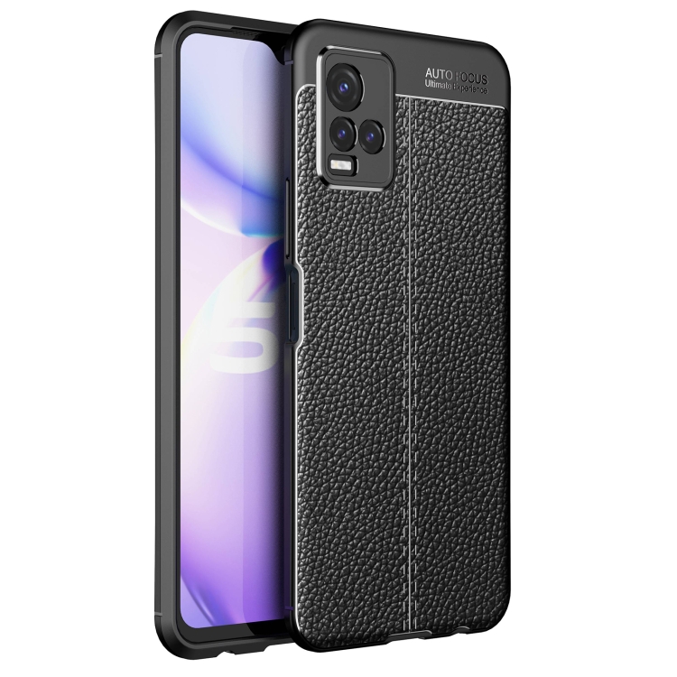 

For vivo Y33S Litchi Texture TPU Shockproof Case(Black)