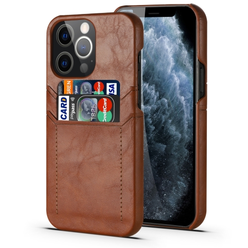 

Calf Texture PU + PC Protective Case with Card Slots For iPhone 13 mini(Brown)