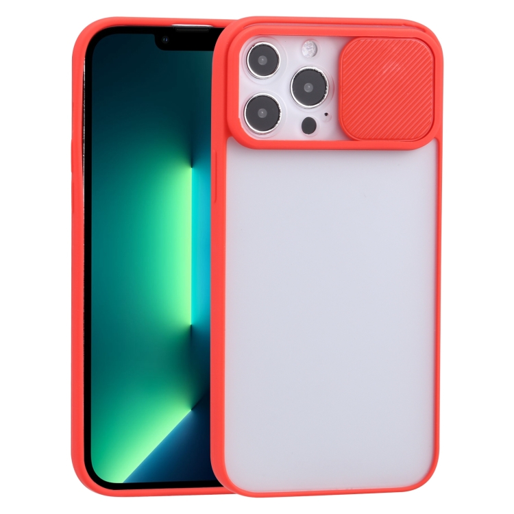

Sliding Camera Cover Design TPU Protective Case For iPhone 13 Pro Max(Red)