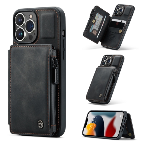 

CaseMe C20 Multifunctional PC + TPU Protective Case with Holder & Card Slot & Wallet For iPhone 13 Pro(Black)