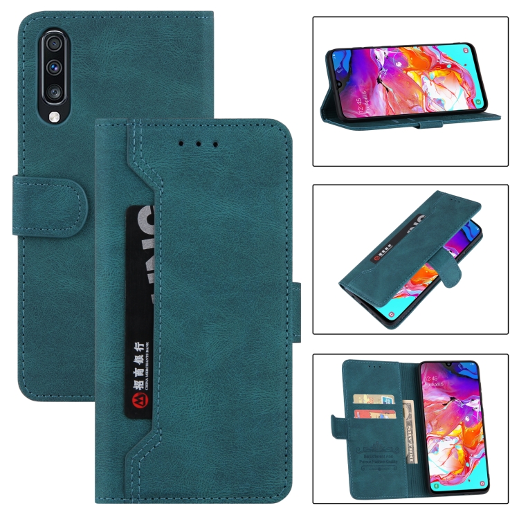 

For Samsung Galaxy A50 Reverse Buckle Horizontal Flip PU Leather Case with Holder & Card Slot & Wallet(Lake Blue)