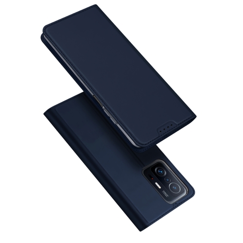 

For Xiaomi Mi 11T / 11T Pro DUX DUCIS Skin Pro Series Shockproof Horizontal Flip Leather Case with Holder & Card Slots(Dark Blue)