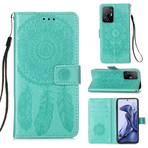 

For Xiaomi Mi 11T Dream Catcher Printing Horizontal Flip Leather Case with Holder & Card Slots & Wallet & Lanyard(Green)