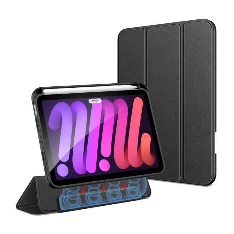 

DUX DUCIS Strong Magnetic Series Horizontal Flip Magnetic PU + TPU + PC Leather Tablet Case with Three-folding Holder & Pen Slot For iPad Mini 6(Black)