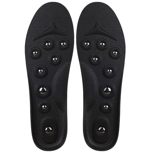 

2 PCS 027 Magnetic Massage Insoles Sweat-absorbent Breathable Arch Support Full Shoe Pads, Size:S (35-41)(Black)