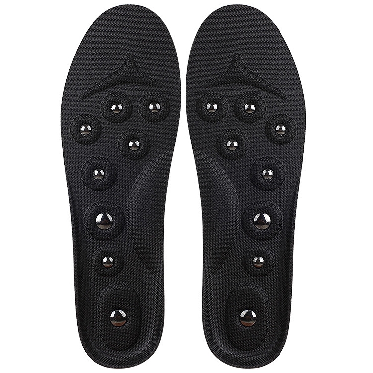 

2 PCS 027 Magnetic Massage Insoles Sweat-absorbent Breathable Arch Support Full Shoe Pads, Size:L (42-48)(Black)