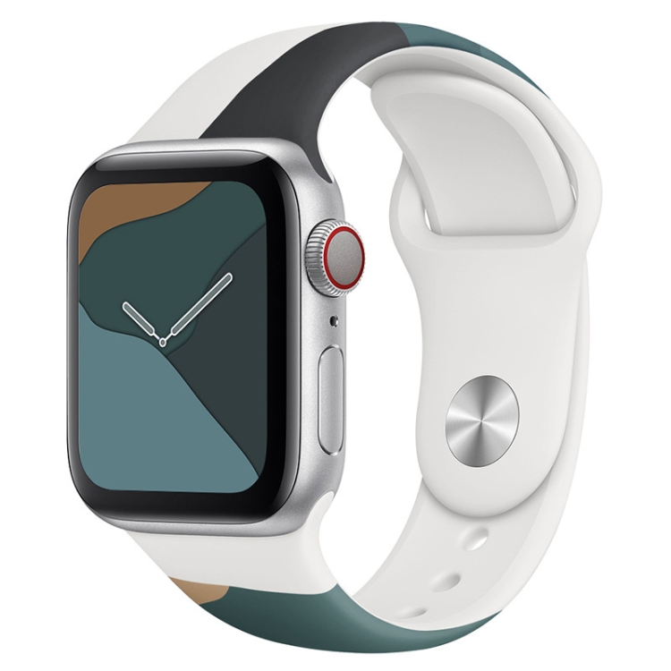 

Morandi Series Contrast Color Silicone Watch Band For Apple Watch Ultra 49mm / Series 8&7 45mm / SE 2&6&SE&5&4 44mm / 3&2&1 42mm(Cloud Ink Blue)