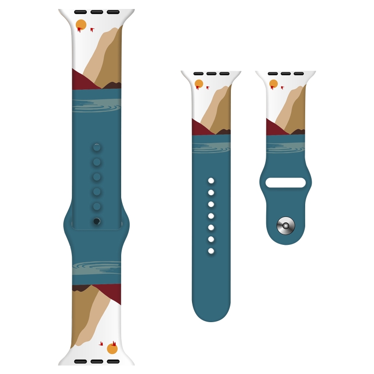 

Morandi Series Contrast Color Silicone Watch Band For Apple Watch Ultra 49mm / Series 8&7 45mm / SE 2&6&SE&5&4 44mm / 3&2&1 42mm(11)
