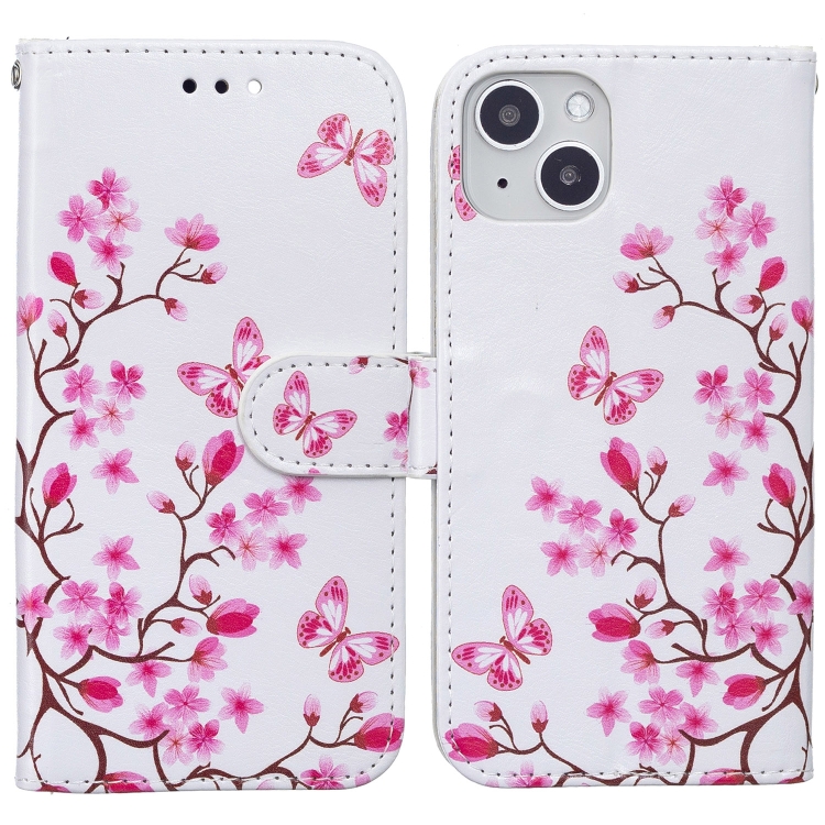 

Horizontal Flip Leather Case with Holder & Card Slots & Photo Frame & Wallet For iPhone 13 Mini(Butterfly Love Flower)
