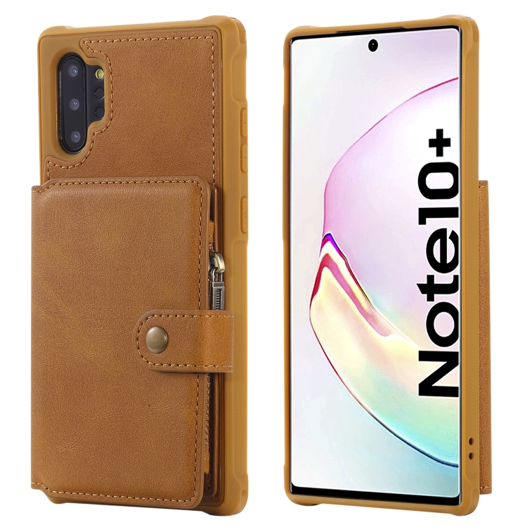 For Galaxy Note 10 Plus Buckle Zipper Shockproof Protective Case