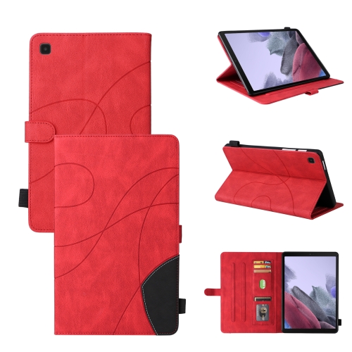 

For Samsung Galaxy Tab A7 Lite T225/T220 Dual-color Splicing Horizontal Flip PU Leather Case with Holder & Card Slots(Red)