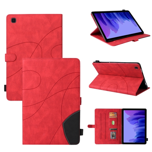 

For Samsung Galaxy Tab A7 10.4 (2020) T505/T500 Dual-color Splicing Horizontal Flip PU Leather Case with Holder & Card Slots & Sleep / Wake-up Function(Red)