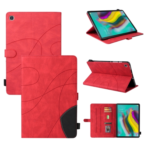 

For Samsung Galaxy Tab S5e T720 Dual-color Splicing Horizontal Flip PU Leather Case with Holder & Card Slots & Sleep / Wake-up Function(Red)