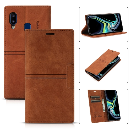 

For Samsung Galaxy A20e Dream Magnetic Suction Business Horizontal Flip PU Leather Case with Holder & Card Slot & Wallet(Brown)