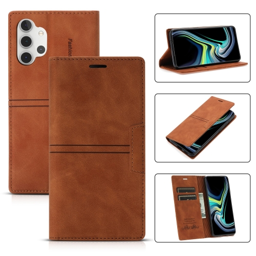 

For Samsung Galaxy A32 5G Dream Magnetic Suction Business Horizontal Flip PU Leather Case with Holder & Card Slot & Wallet(Brown)