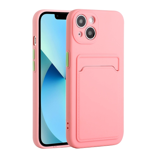 

Card Slot Design Shockproof TPU Protective Case For iPhone 13(Pink)