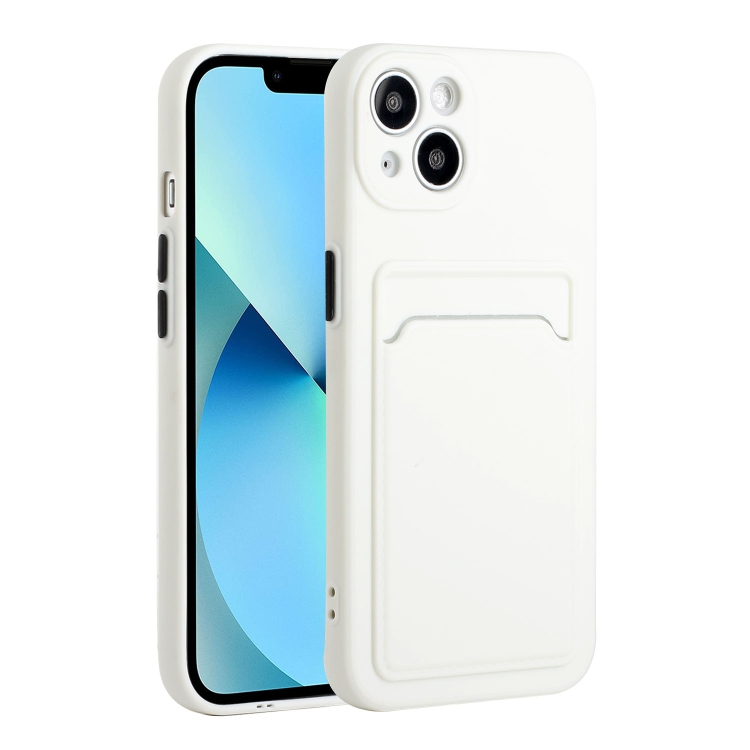 

Card Slot Design Shockproof TPU Protective Case For iPhone 13 mini(White)