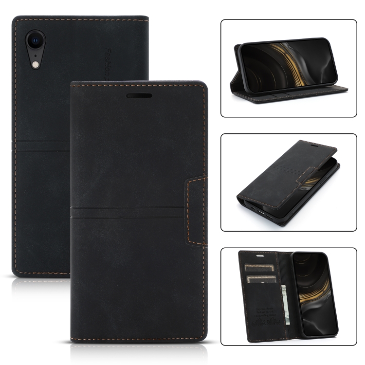 

Dream Magnetic Suction Business Horizontal Flip PU Leather Case with Holder & Card Slot & Wallet For iPhone XR(Black)