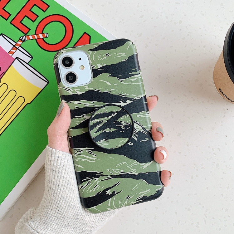 

Shockproof IMD Camouflage TPU Protective Case with Holder For iPhone 13(8)